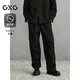 GXG男裝 商場(chǎng)同款索羅娜工裝褲寬松通勤休閑褲 黑色 180/XL