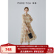 茶·愫（PURE TEA）【水彩印花】puretea茶愫彼得潘娃娃領(lǐng)連衣裙女燈籠袖2024新品 琥珀黃 S