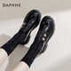 達芙妮厚底樂(lè )福鞋女2026新款黑色小皮鞋女復古英倫風(fēng)百搭學(xué)生JK通勤單鞋 黑色（復古雕花款） 37