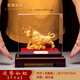 菲斯鉑亞絨沙金鴻運(yùn)金牛擺件黃金吉祥物工藝品客廳酒柜版辦公室桌面擺設(shè) 中號(hào)運(yùn)勢(shì)如虹 20.5*14*22cm