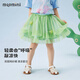 MQDMINI童裝兒童裙子女童半身裙公主蓬蓬裙寶寶衣服 毛球紗紗裙藍色 120