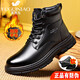 富貴鳥(niǎo)馬丁靴男冬季羊皮毛一體高幫棉皮鞋男真皮男士棉鞋短靴男雪地靴 FG0272黑色[羊毛里] 41