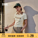 森馬（Semir）POLO衫女短款小心機撞色夏季復古字母緊身套頭衫109324115006