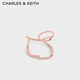 CHARLES&KEITH棱鏡不規(guī)則時尚個性戒指七夕禮物CK5-32120324 Rose Gold玫瑰金色 S
