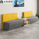 北歐班班北歐辦公室布藝沙發(fā)組合簡(jiǎn)約現代休息區接待等候休閑會(huì )客沙發(fā)卡座 1米布藝長(cháng)條靠背