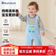 巴帝巴帝秋冬新款純棉嬰幼兒童連體衣爬服男女寶寶哈衣 淺藍玩具汽車(chē)100cm