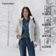 Calvin KleinJeans【防風(fēng)防水】秋冬男女情侶ck耐磨滿(mǎn)印立領(lǐng)90絨面包服羽絨服 YBI-牛乳白 M