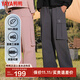鴨鴨（YAYA）鵝絨羽絨褲男女同款2024新款加厚保暖長(cháng)款顯瘦工裝褲FLFX 灰色 180/84A(XL)