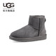 UGG秋季女士休閑舒適平底圓頭純色保暖經(jīng)典迷你短靴雪地靴1016222 GREY | 灰色 36