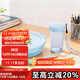 特百惠（Tupperware）休閑微波便攜午餐盒學(xué)生飯盒套裝可微波密封保鮮防漏便當盒1L 冰島藍（配勺子） 單層 1L