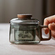 全度高硼硅耐高溫辦公杯茶杯煙灰色杯子簡(jiǎn)約帶過(guò)濾茶水分離玻璃杯迷你 墩墩杯【加厚一鹿相伴】200ml1只
