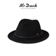 Mr DUCK澳洲超細100%羊毛氈帽冬季帽子男保暖英倫紳士禮帽大帽檐專(zhuān)柜品質(zhì) MW206219-小邊皇家黑（100%超細羊毛） L（適合59-60cm頭圍)