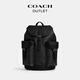 蔻馳（COACH）奧萊男士男包經(jīng)典標志老花WARNER雙肩包旅行大容量通勤 QB/炭黑色/黑色
