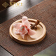 東方泥土陶瓷玉蘭花高端藝術(shù)香插香座線香底座香爐香盤托香器禪意家用室內(nèi) 玉蘭花香插.粉色【含竹底座】