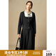 獨束大碼女裝簡(jiǎn)約假兩件撞色條紋時(shí)尚套裝2024冬裝短外套半裙套裝 格雷灰-半身裙 2XL (尺碼：4) (尺碼：4)