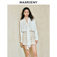 MAXRIENY【商場(chǎng)同款-都市華麗日?！咳A麗仙美水晶珠綴襯衫上衣女 本白 S 01/34