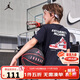 Jordan耐克AJ童裝男女童短袖t恤 Nike夏季兒童后背印花短T上衣 正黑色