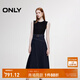 ONLY2025夏季新款時(shí)尚針織牛仔拼接修身長裙連衣裙女|125242014 J37 1000洗水藍(lán)牛仔 XL