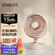 向物（SOTHING）小風(fēng)扇桌面 靜音辦公室桌上小型電風(fēng)扇 學(xué)生宿舍床頭臺式迷你電扇 USB充電無(wú)線(xiàn)續航大風(fēng)力臺扇 【智能版-奶杏白】數顯屏 / 搖頭 / 無(wú)極調檔