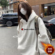 冠軍涂鴉連帽衛(wèi)衣女2025春秋季新款男女同款華棉加厚寬松慵懶情侶衛(wèi)衣男 花灰色連帽大標(biāo)衛(wèi)衣 加絨 XL 130-155斤