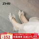 ZHR單鞋女優(yōu)雅法式粗跟女鞋水晶婚鞋蝴蝶結尖頭鞋子女 Y726 銀色 38