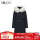 G2000【三防科技】G2000女裝商場(chǎng)新款可拆卸帽子圍脖中羽絨服 深靛藍 M