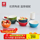 雙立人（ZWILLING）碗陶瓷碗套裝家用湯碗面碗防滑多用碗家用餐具套裝 彩虹碗6件套
