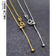0001不掉色可調節針式鏈吊墜替換項鏈串珠穿小孔金色銀色素鏈男女 銀色-蛇骨鏈長(cháng)60cm2年內褪色換新