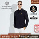Raidy Boer/雷迪波爾【彈力】男裝休閑雙頭鷹胸章翻領(lǐng)長(cháng)袖T恤6011 黑色  170/48/M