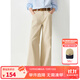 ELLE KIDS童裝 25年秋裝女童老錢(qián)風(fēng)簡(jiǎn)約全棉松緊腰牛仔褲微喇刺繡休閑長(zhǎng)褲 灰杏色 160 （S）