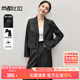 尚都比拉職業(yè)面試西裝套裝女春秋款正裝高級感小西服穿搭一整套 黑色 XL