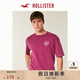 HOLLISTER25秋新款情侶棉質(zhì)阿森納球隊短袖T恤男裝女裝323-5375 水洗深紅色 L (180/108A)