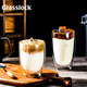 Glasslock杯子雙層咖啡玻璃杯耐熱防燙透明拿鐵牛奶家用水杯簡(jiǎn)約無(wú)柄350ml