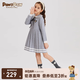 PawinPaw【學(xué)院風(fēng)】小熊童裝春秋季女童淑女長袖連衣裙 灰色/15 140 cm
