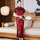 璽玥中國(guó)風(fēng)重緞50姆米香云紗經(jīng)典傳統(tǒng)手工旗袍喜媽媽宴會(huì)晚禮服夏新年 紅色 2XL (體重125~135)