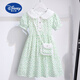 迪士尼（Disney）女童碎花連衣裙2025夏裝新款洋氣時(shí)髦女孩短袖薄款公主裙兒童裙子 綠色(不含包包) 140cm