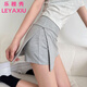 樂(lè )雅秀運動(dòng)短裙女2025夏季新薄款開(kāi)叉包臀裙褲休閑三分短褲裙瑜伽半身裙 灰色 M 建議(95-105斤)