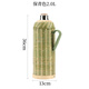 保青色竹編熱水壺復(fù)古開(kāi)水瓶木塞玻璃內(nèi)膽傳統(tǒng)暖壺大容量保溫壺 保青色 2L