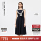 朗姿歐洲EiLEEN ELITEE2025年秋新款高級(jí)感無(wú)袖A字時(shí)尚氣質(zhì)連衣裙 暮色藏藍(lán)色 S