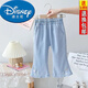 迪士尼（Disney）童裝女童愛(ài)心天絲牛仔褲夏裝嬰兒褲子兒童防蚊褲女寶寶喇叭褲薄款 愛(ài)心天絲喇叭褲 90
