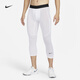 耐克（NIKE）官方PRO DRI-FIT男子透氣訓練七分緊身褲秋季舉重FB7951 100白/黑 XL