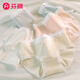 芬騰10條裝丨純棉內(nèi)褲女100%棉抗菌底檔提臀不卡檔三角褲少女蕾絲邊 【5A】A款五種顏色各2條，共 10條 M （純棉款） （80-100斤）