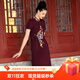 木真了連衣裙精美刺繡修身秋冬新品中長(cháng)款喜婆婆連衣裙604 04色 L