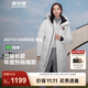 波司登（BOSIDENG）冬季羽絨服男女情侶款長(cháng)款連帽新國標90絨運動(dòng)時(shí)尚外套 波普白8C54 2XL 180/100A體重約150-170斤