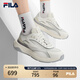 FILA 斐樂(lè )官方男鞋PIONIERE摩登運動(dòng)鞋2025夏新款開(kāi)拓者復古跑鞋 雪白/淡灰黃-WB 40