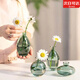 迷你玻璃小花瓶牛油果插花桌面瓶子花器小號(hào)精致透明小口徑 透明三件套