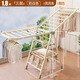 優(yōu)勤折疊晾衣架陽(yáng)臺落地家用臥室內曬衣架多功能涼曬掛衣桿曬被子神器 1.8米三層奶白色+防風(fēng)條+鞋托