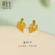 周生生永系列金葉子黃金耳釘 足金閃砂樹(shù)葉耳環(huán) 68725E定價(jià)
