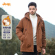 吉普（JEEP）加厚棉服男士冬季新款防風(fēng)御寒休閑棉襖子連帽工裝棉衣秋冬外套男