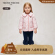 Teenie Weenie Kids小熊童裝秋季女寶寶花邊大翻領(lǐng)印繡花棉服外套 粉色 110cm